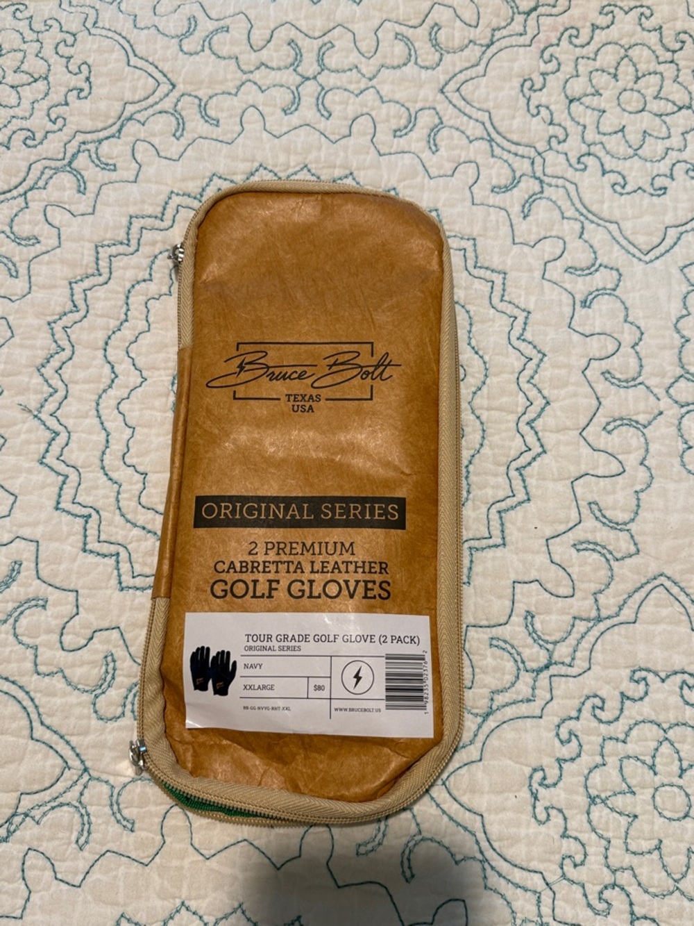 Bruce Bolt Original Series Tan Cabretta Leather Golf Gloves (2-Pack)